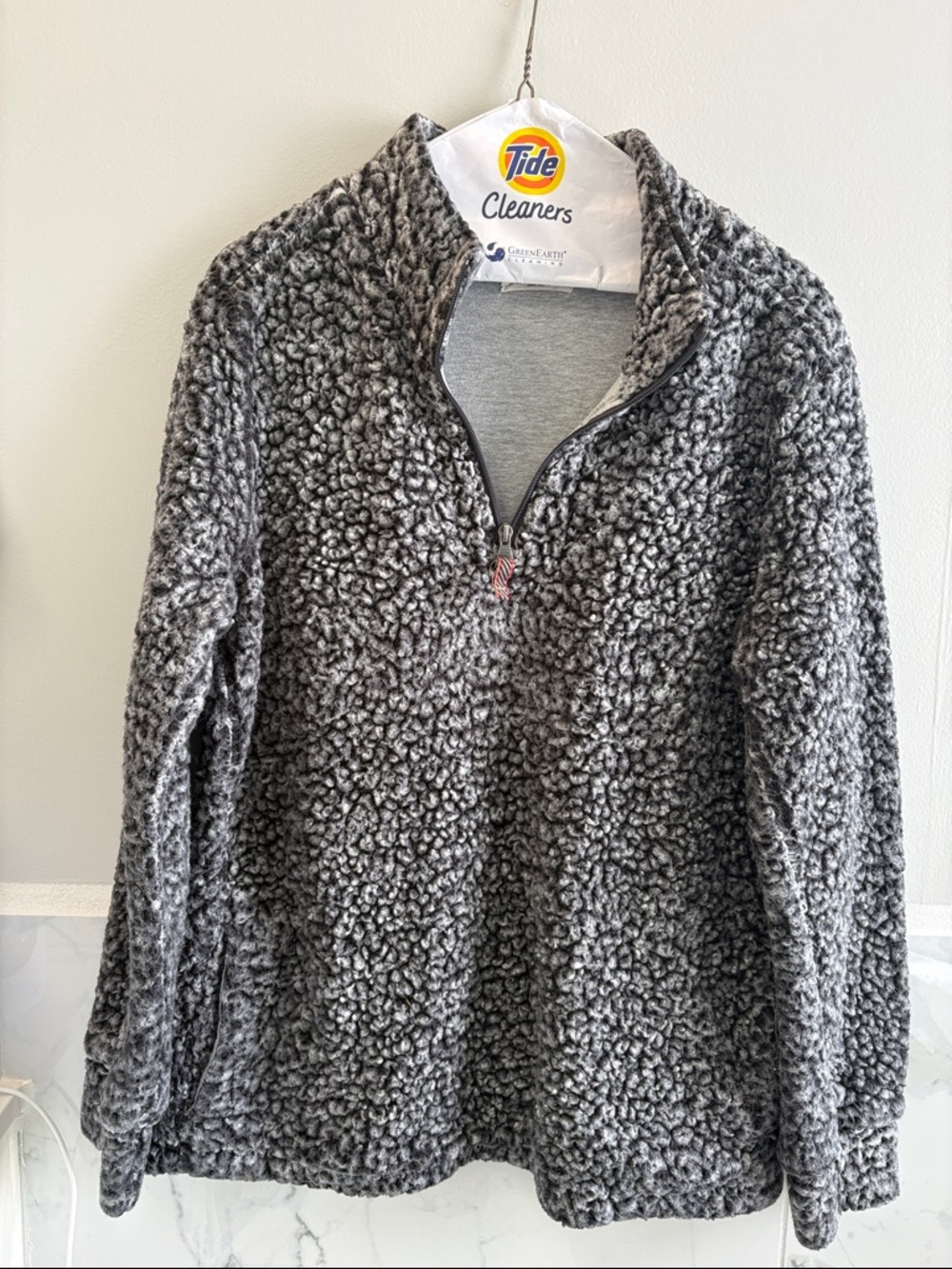 Weatherproof Gray Sherpa-Lined Pullover
